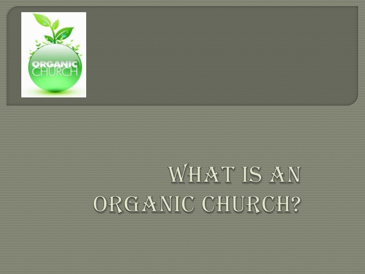 The Origin of Organic Churches in the Bible