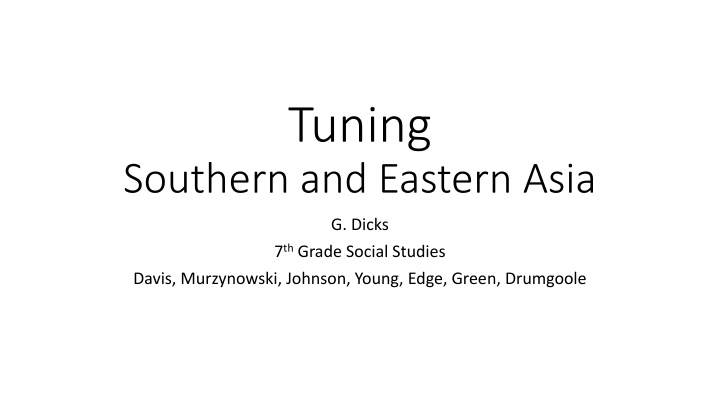 Southern and Eastern Asia: Geography, History, and Cultures