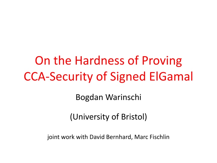 Hardness of Proving CCA-Security in Signed ElGamal