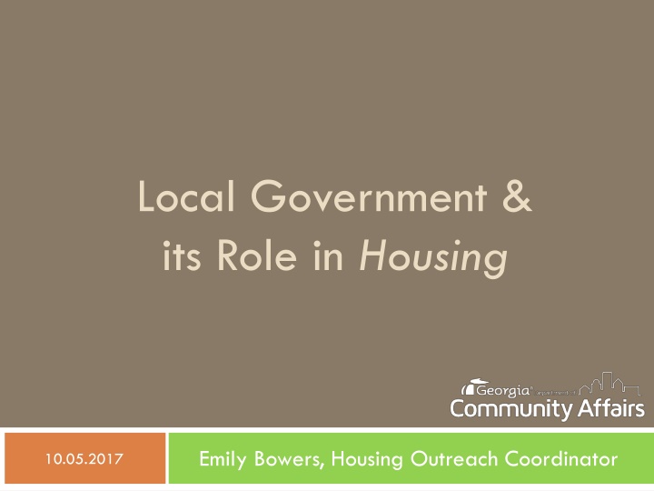 Role of Local Government in Affordable Housing Initiatives