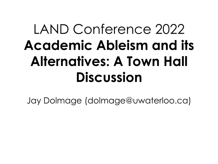 Academic Ableism and Universal Design for Learning Town Hall Discussion