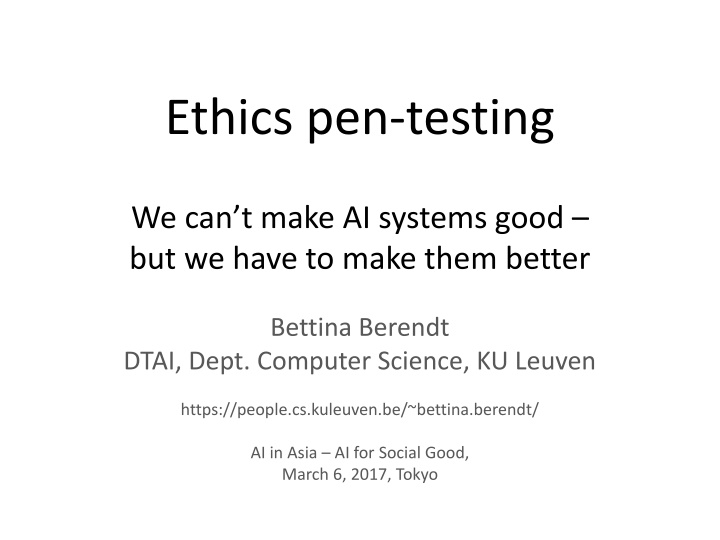 Ethics Pen-Testing for AI Social Good