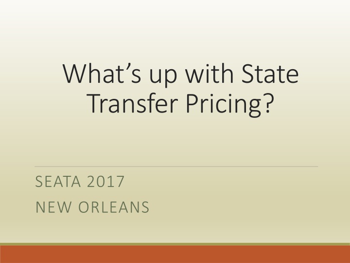 State Transfer Pricing in the Current Tax Landscape