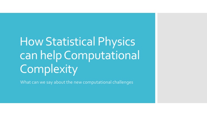 Computational Complexity Through Statistical Physics