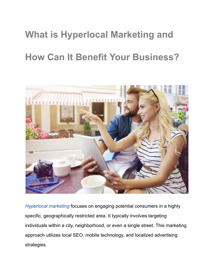 what is hyperlocal marketing and n.w
