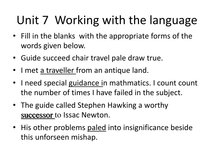 Enhancing Language Skills in Unit 7 Activities