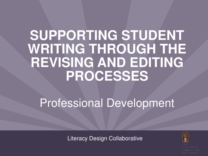Enhancing Student Writing Through Revising and Editing Strategies