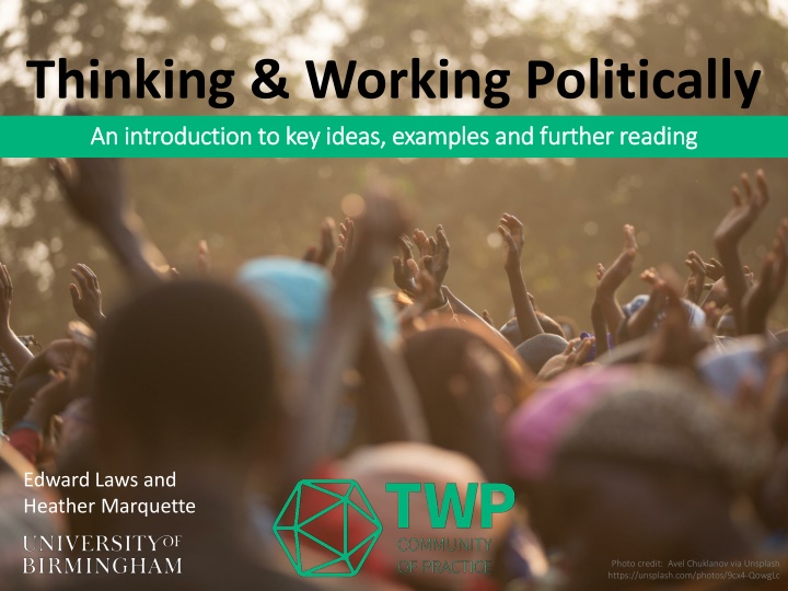 Thinking & Working Politically: Key Concepts and Principles