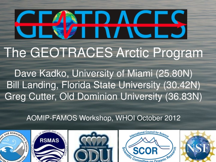 The GEOTRACES Arctic Program and Its Scientific Objectives