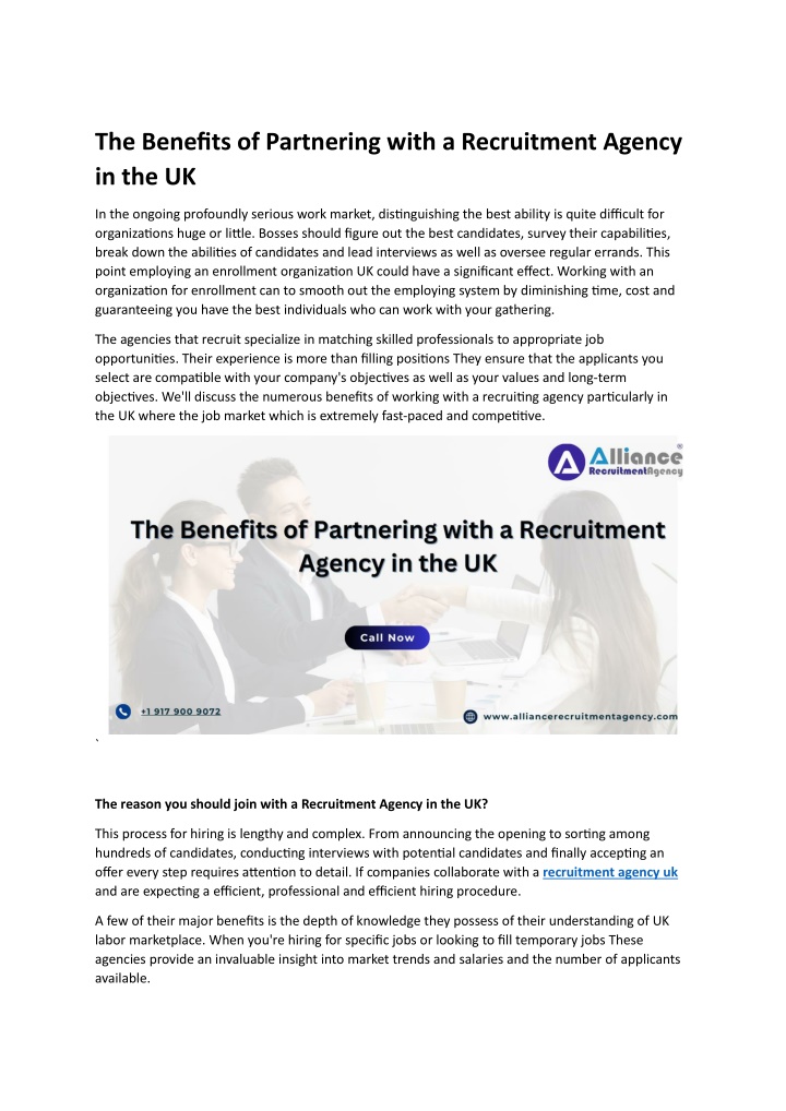 the benefits of partnering with a recruitment n.w