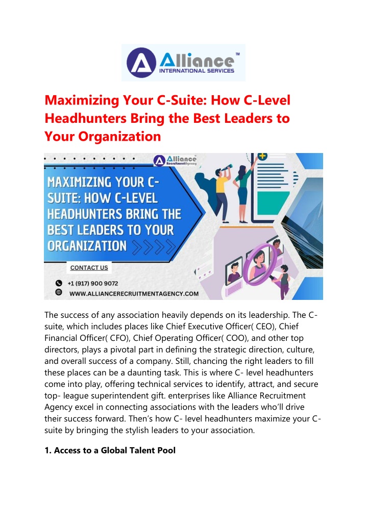 maximizing your c suite how c level headhunters n.w