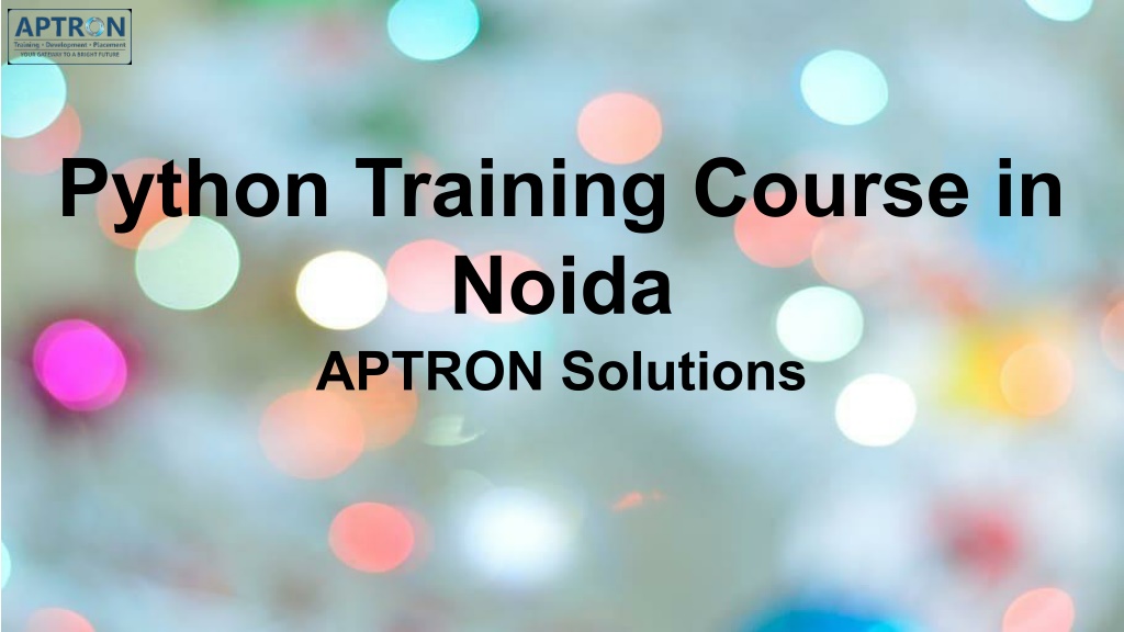 python training course in noida aptron solutions l.w