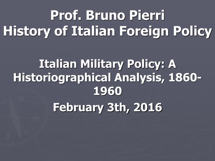 Italian Military Policy and National Challenges: A Historical Analysis
