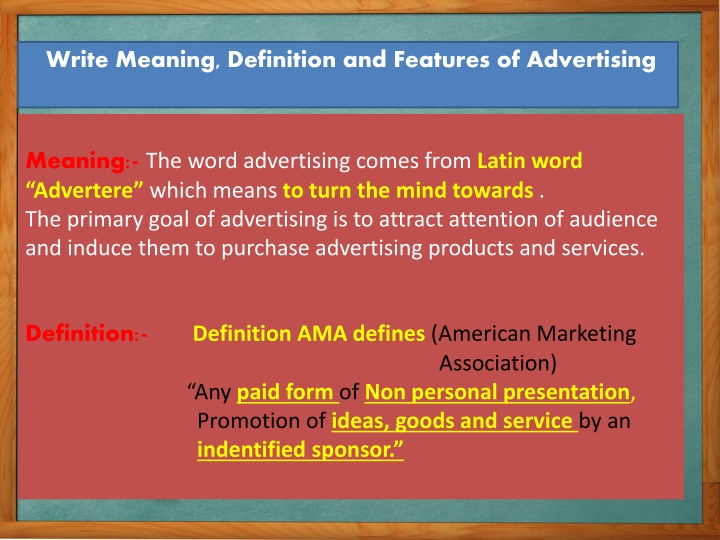 Advertising: Meaning, Definition & Features