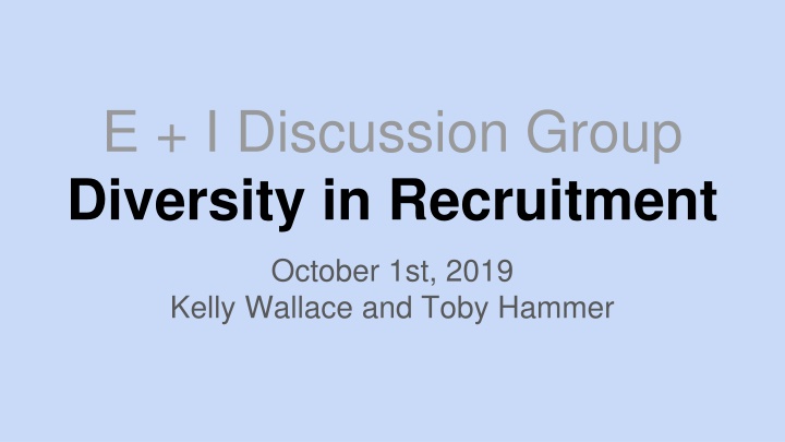 Best Practices for Diversity in Recruitment Discussions