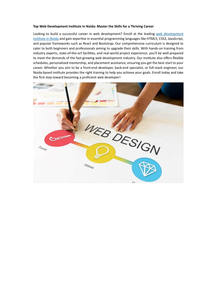 top web development ins tute in noida master n.w