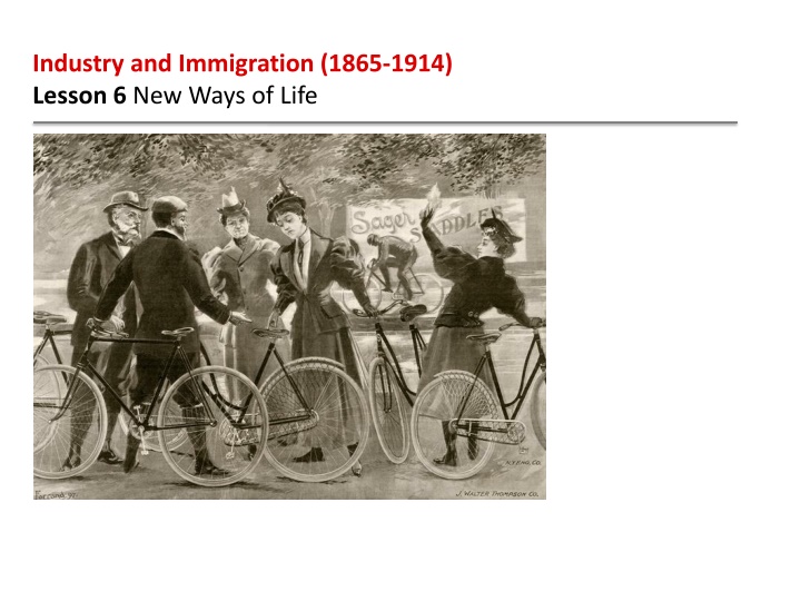 New Ways of Life: Industry and Immigration (1865-1914) Lesson
