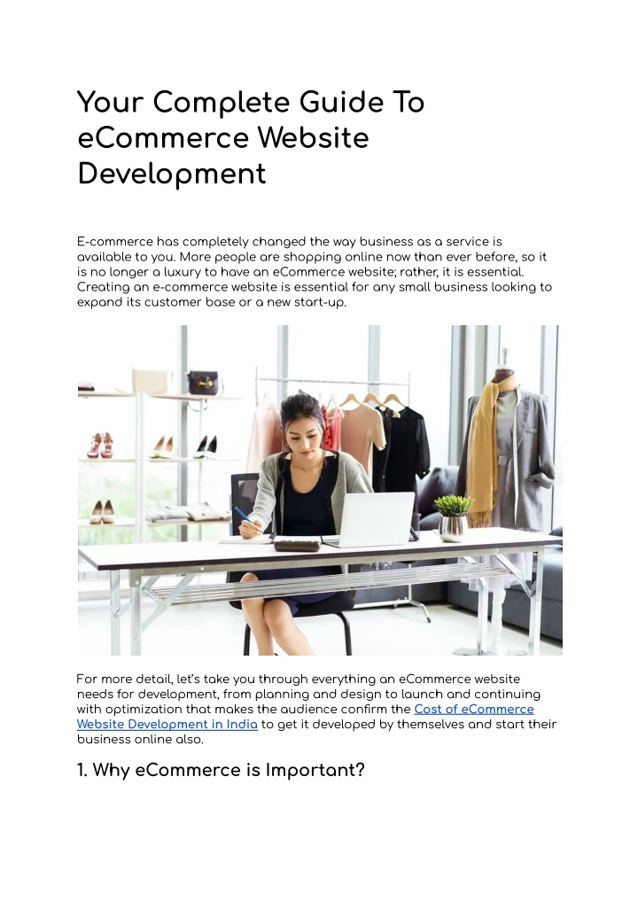 your complete guide to ecommerce website n.w