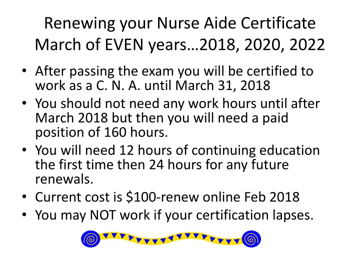 Nurse Aide Certification Renewal Process and Dementia Care Guidelines