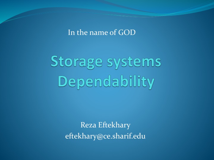 Storage Systems Dependability