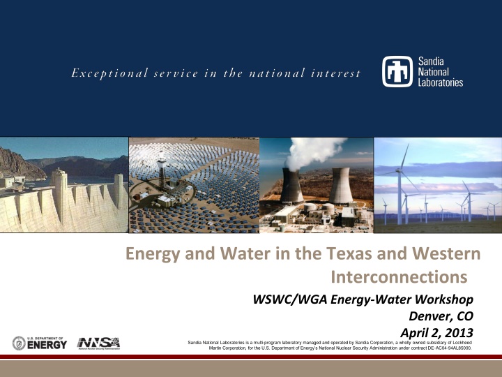 Energy-Water Nexus in Texas and Western Interconnections