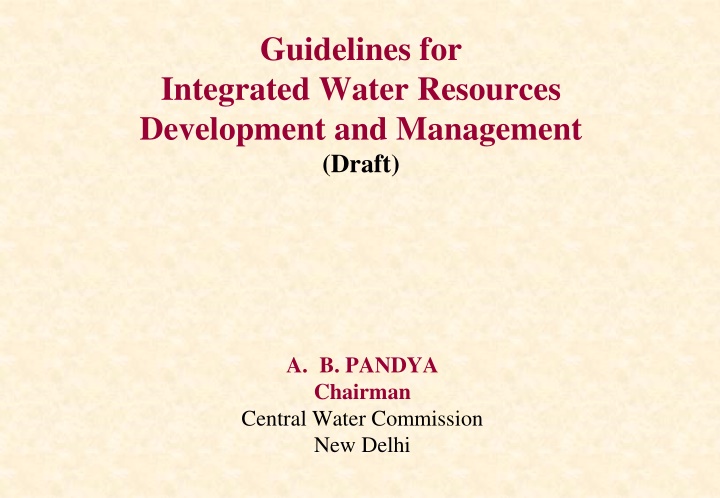 Guidelines for Integrated Water Resources Development and Management