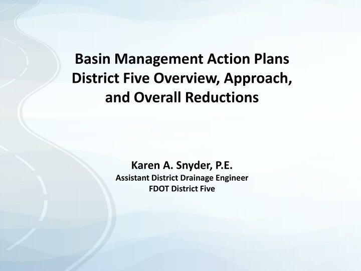 Basin Management Action Plans in FDOT District Five