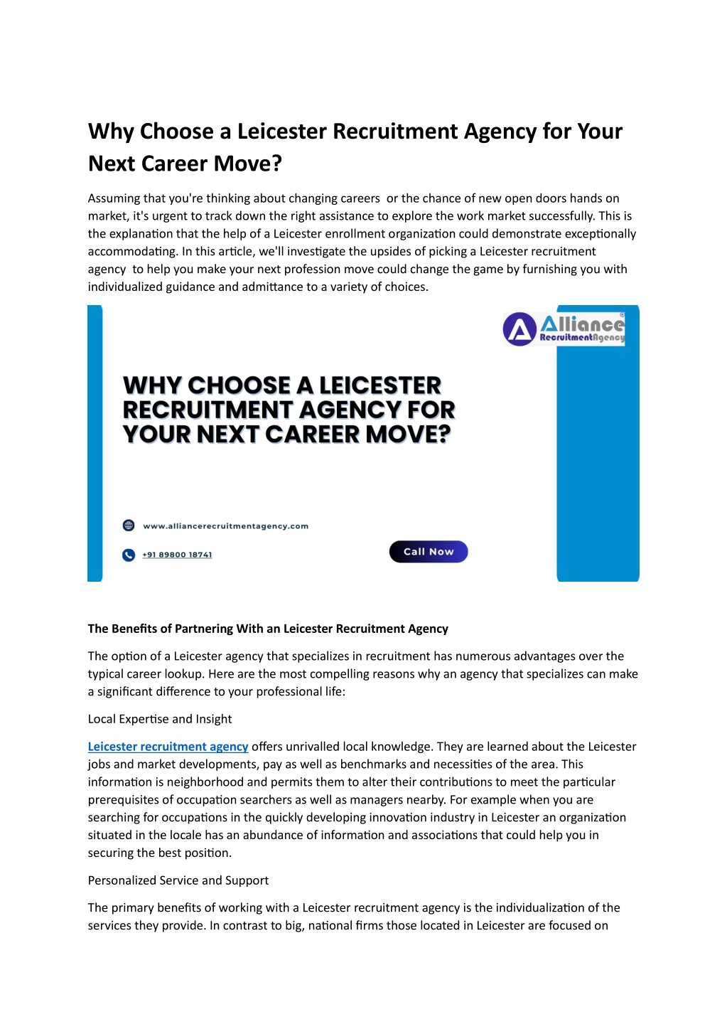 why choose a leicester recruitment agency l.w