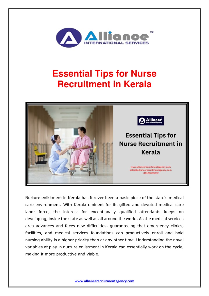 essential tips for nurse recruitment in kerala n.w