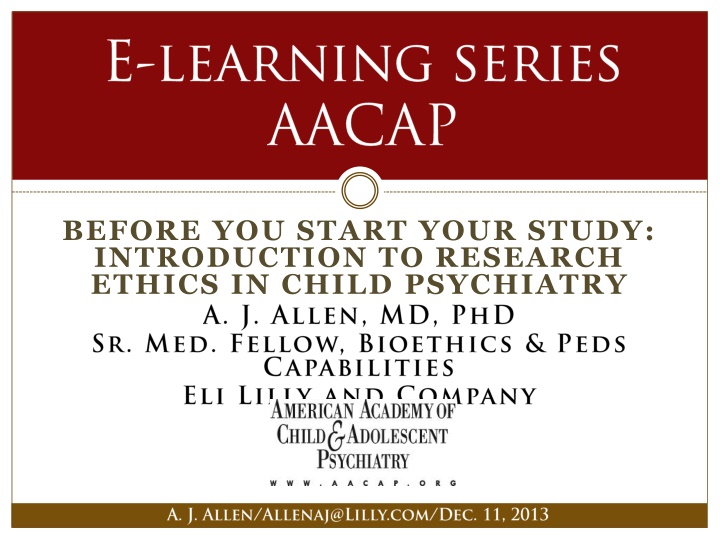 Research Ethics in Child Psychiatry: Introduction and Historical Perspectives