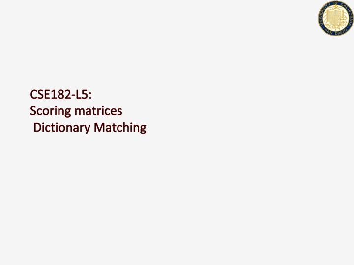 Sequence Alignment and Scoring Matrices