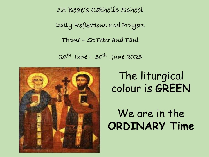 Daily Reflections and Prayers at St. Bede's Catholic School
