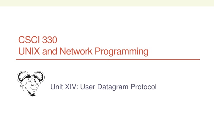User Datagram Protocol (UDP) in Unix and Network Programming