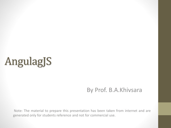 AngularJS Framework for Web Development