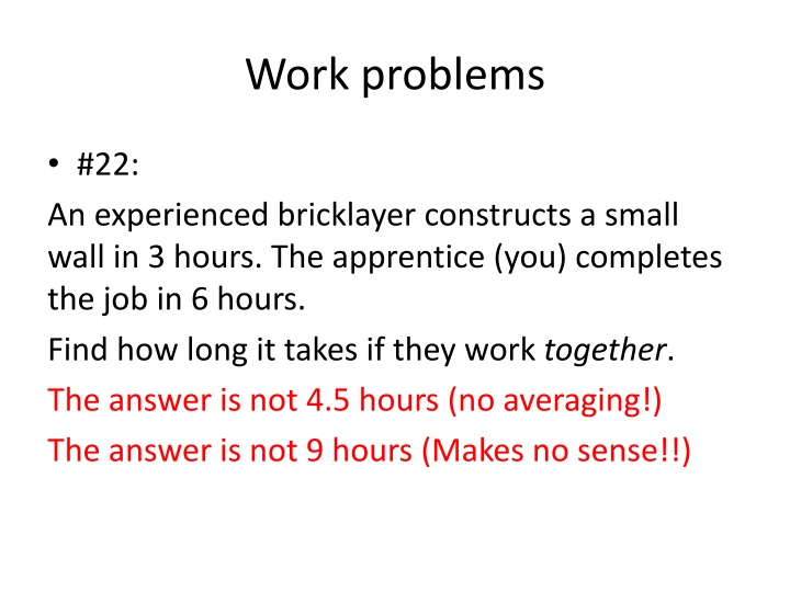 Problem-Solving Scenarios in Work and Distance Calculations