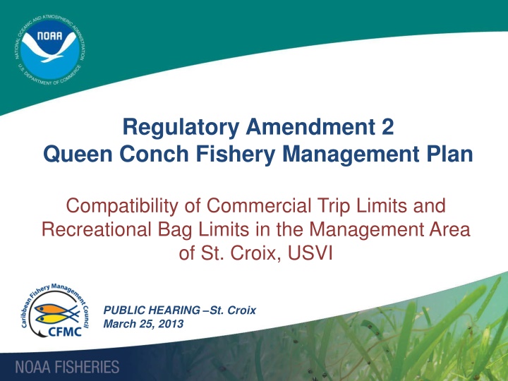 Management Plan for Queen Conch Fishery in St. Croix, USVI