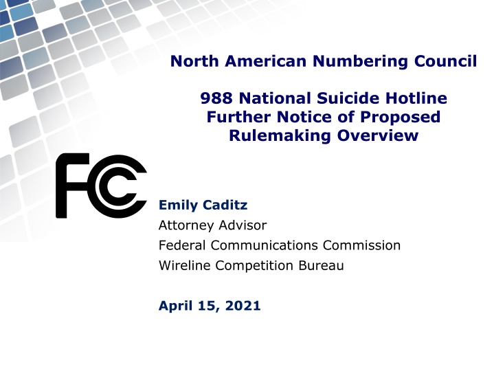 FCC Proposal for 988 National Suicide Hotline Implementation
