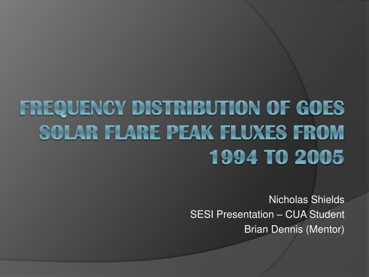 Analysis of GOES Solar Flare Peak Fluxes Frequency Distribution (1994-2005)