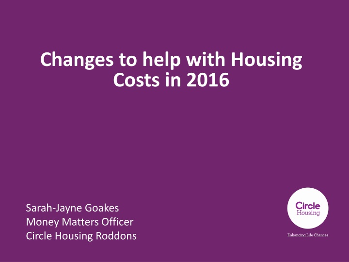 Changes in Housing Benefits and Support Programs for 2016