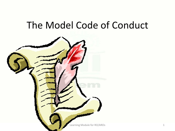 The Model Code of Conduct for Election Officials