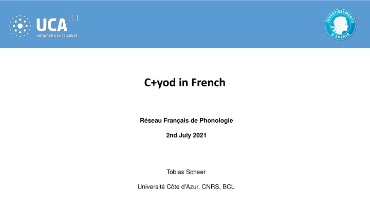 French Phonology Study: C+yod in French Représentation