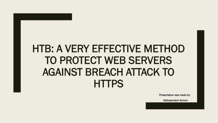 Effective Method to Protect Web Servers Against Breach Attacks