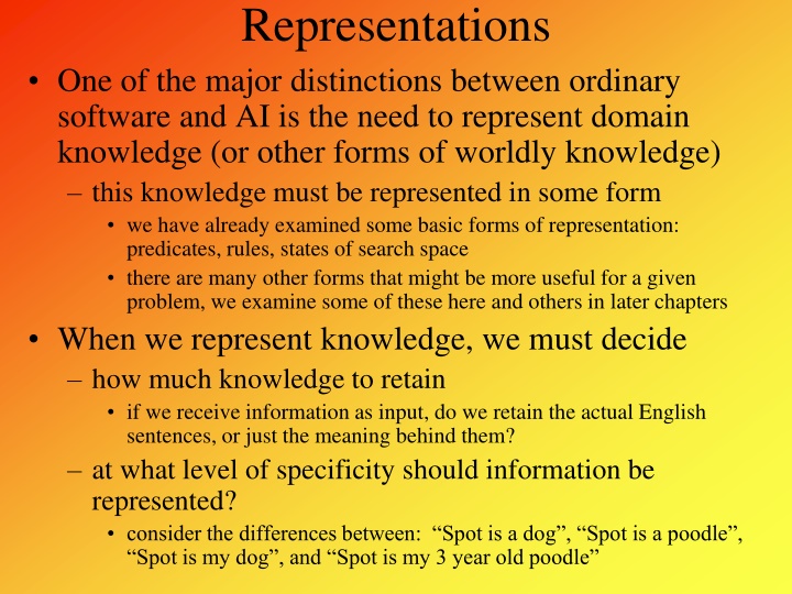 Knowledge Representation in Artificial Intelligence
