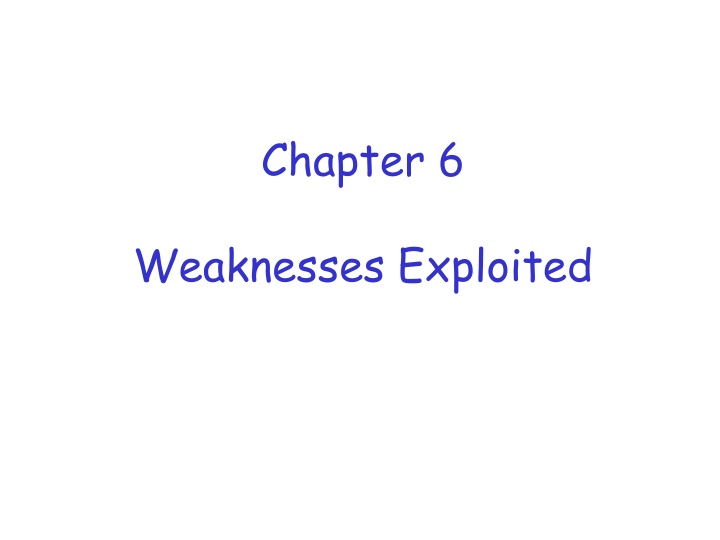 Software Weaknesses and Exploits