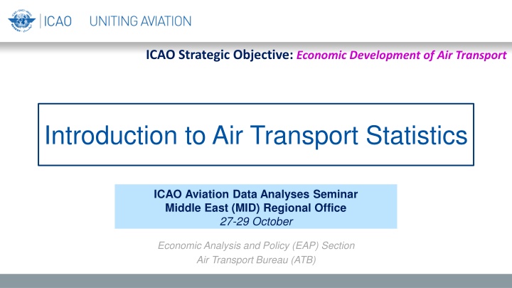 Air Transport Statistics: Key Concepts and Definitions