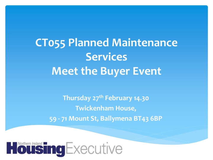 Planned Maintenance Services Event in Ballymena: CT055