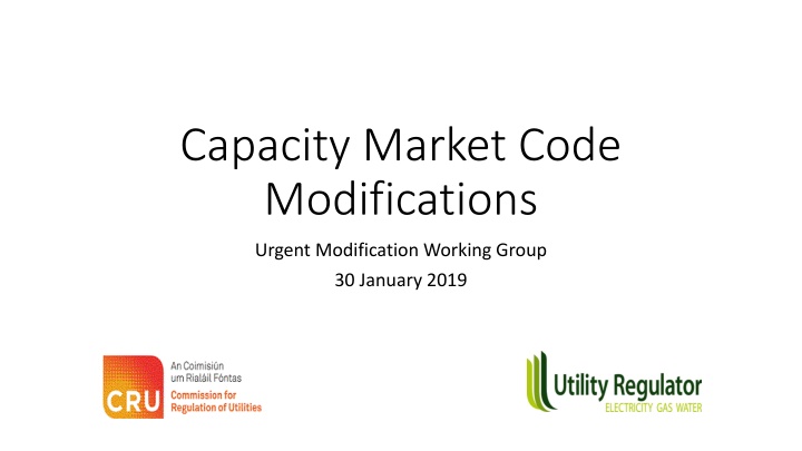 Urgent Modifications to Capacity Market Code - Timetable and Solutions