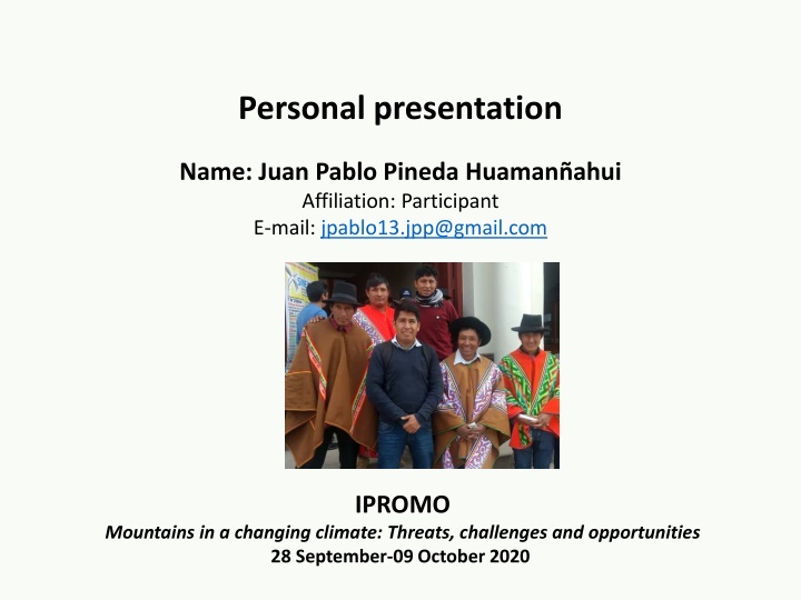 Promoting Sustainable Agriculture and Climate Resilience in the Andes of Peru