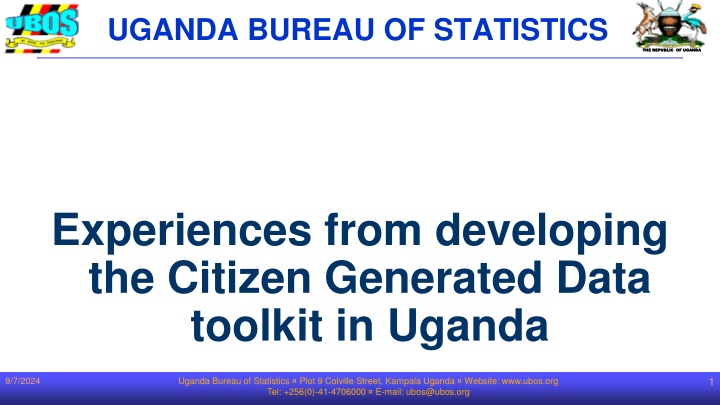 Enhancing National Statistics Through Citizen Generated Data in Uganda