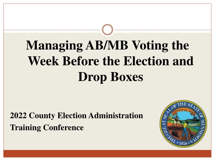 Managing AB/MB Voting Activities Before Election Week